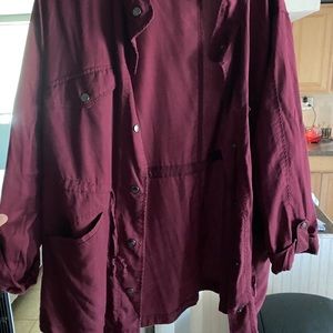 Burgundy combat light weight jacket